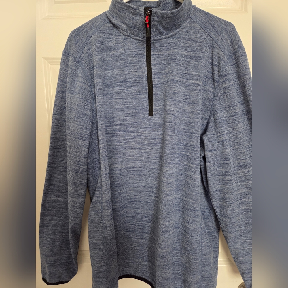 Brand new Avalanche Blue and Red Quarter-Zip sweater.